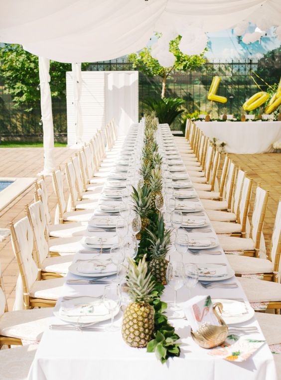 tropical wedding arrangement